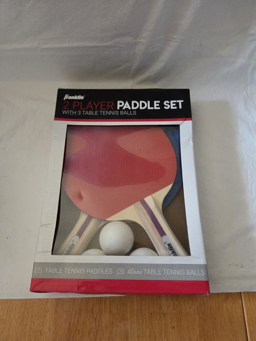 Franklin Sports 2 Player Paddle Set w/ 3 Table Tennis Balls NEW